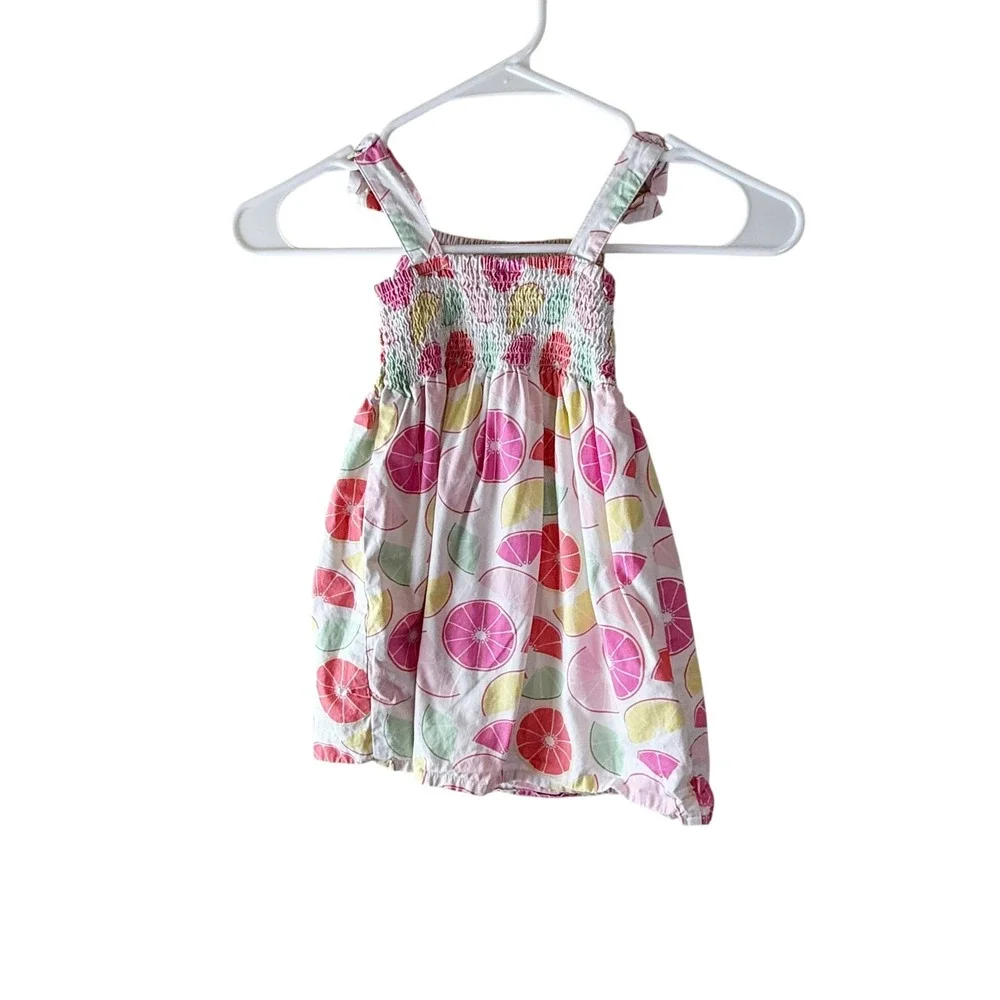 Gymboree Girls Fruit Punch 2016 Citrus Print Smocked‎ Sundress Size 3T